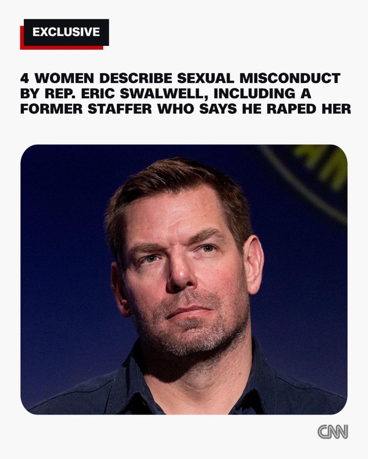 四名女性描述了国会议员埃里克·斯沃尔韦尔（Eric Swalwell）的性不当行