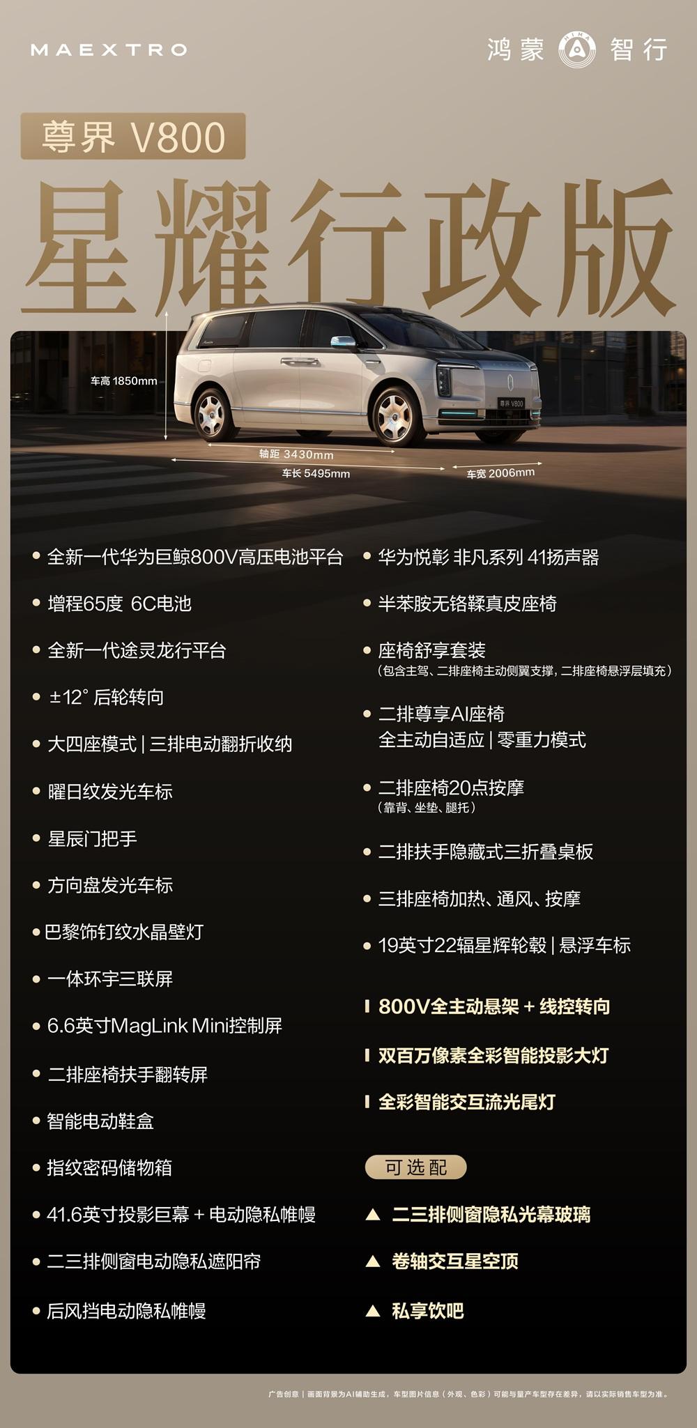 7月30日选配通道开启，尊界V800选购标准流程收好
7月30日尊界V800正式