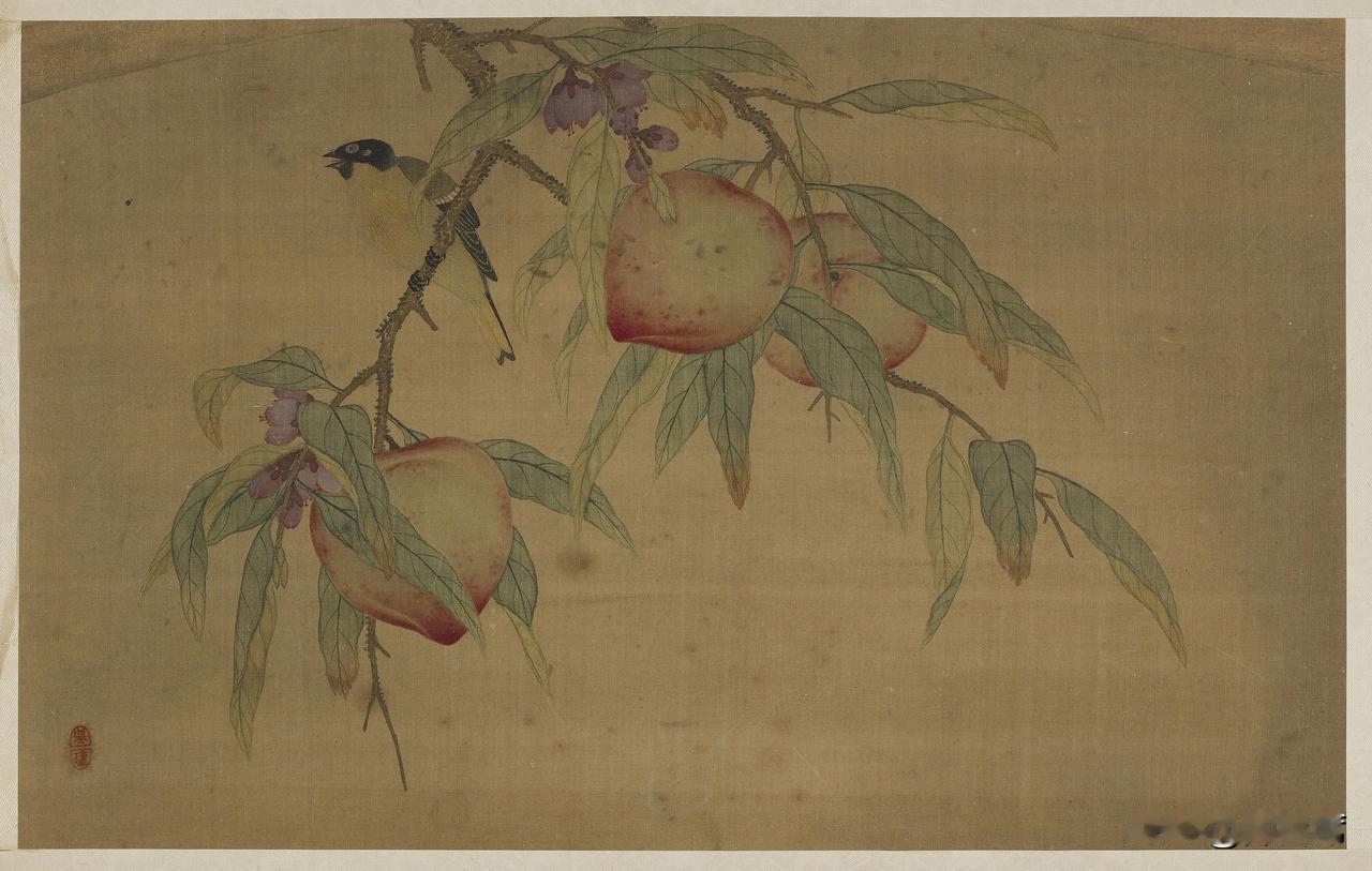 清代吴璋《花鸟图册》。这套册页单幅尺寸26.2×41.8厘米，是乾隆六年也就是1