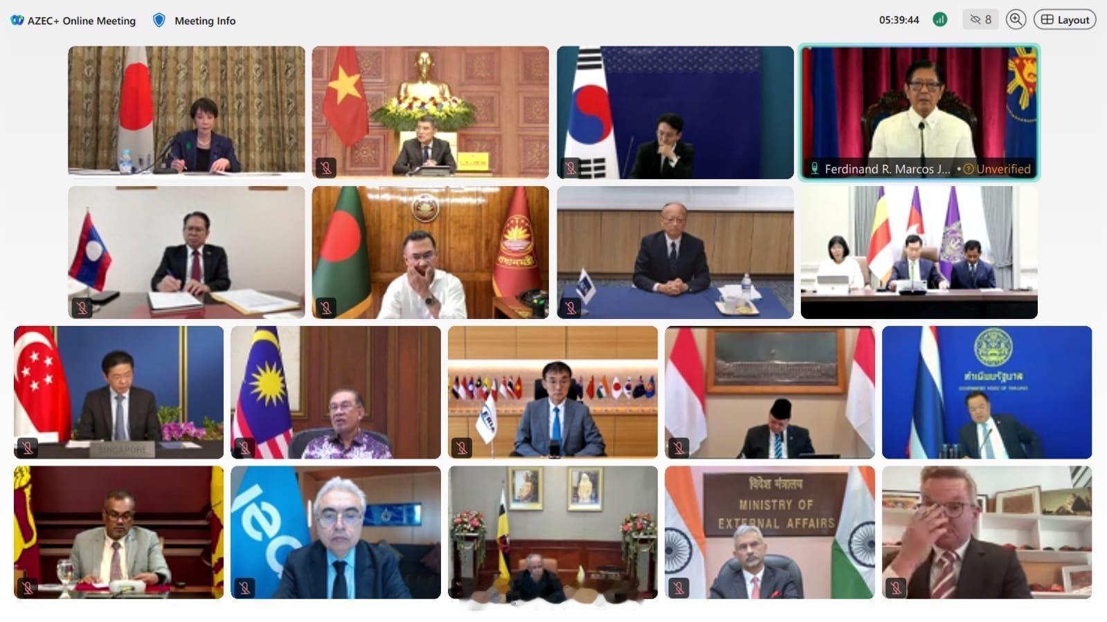 🇯🇵高市早苗主持召开亚洲零排放共同体（AZEC）领导人线上会议，讨论能源安全