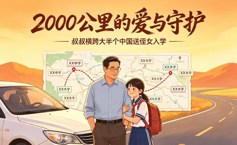跨越两千公里的托举：叔叔送侄女入学，兑现的是大哥遗愿，更是人间大爱
9月5日，哈
