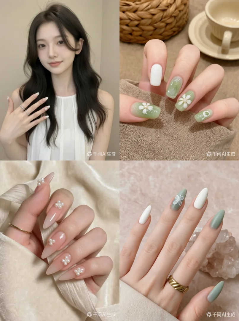 温柔韩系！ins风花朵美甲合集🌸