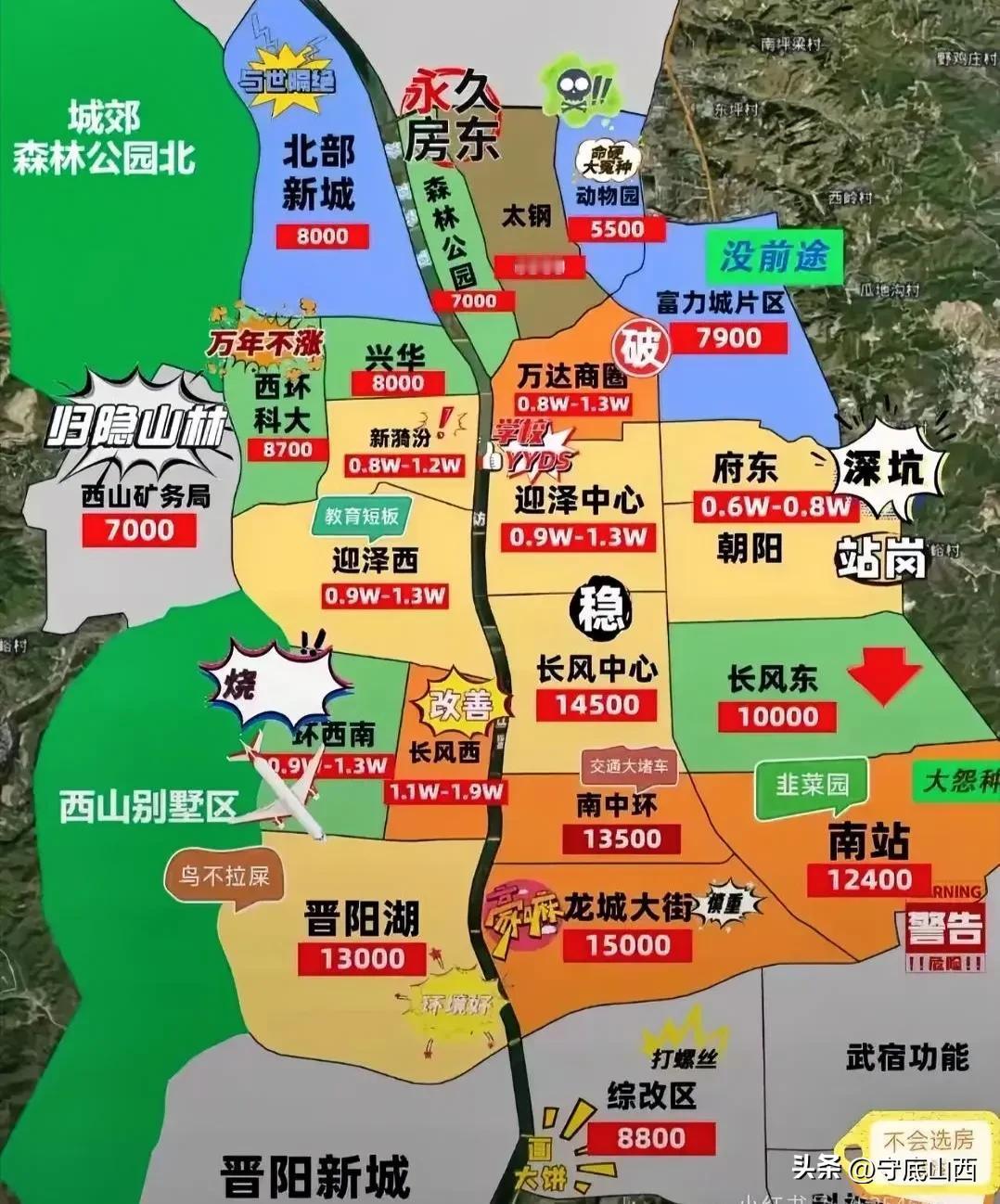 在当今经济形势下，很多二线靠前城市的房价也就10000多，打死我也不相信太原的房