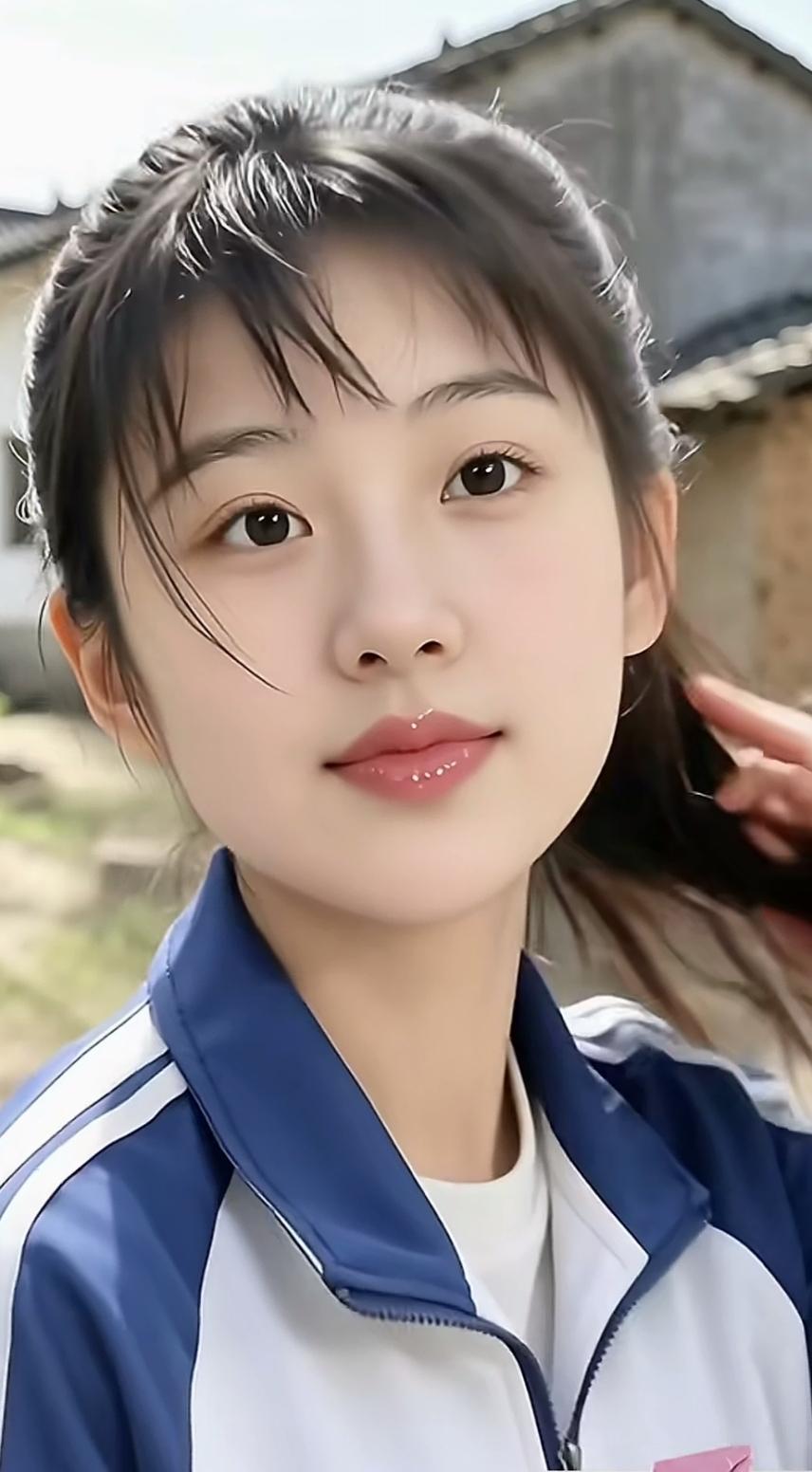 风撩青丝，笑靥若花绽放。此景恰似诗画之境，令人沉醉其中，难以自拔。她莲步轻移，裙