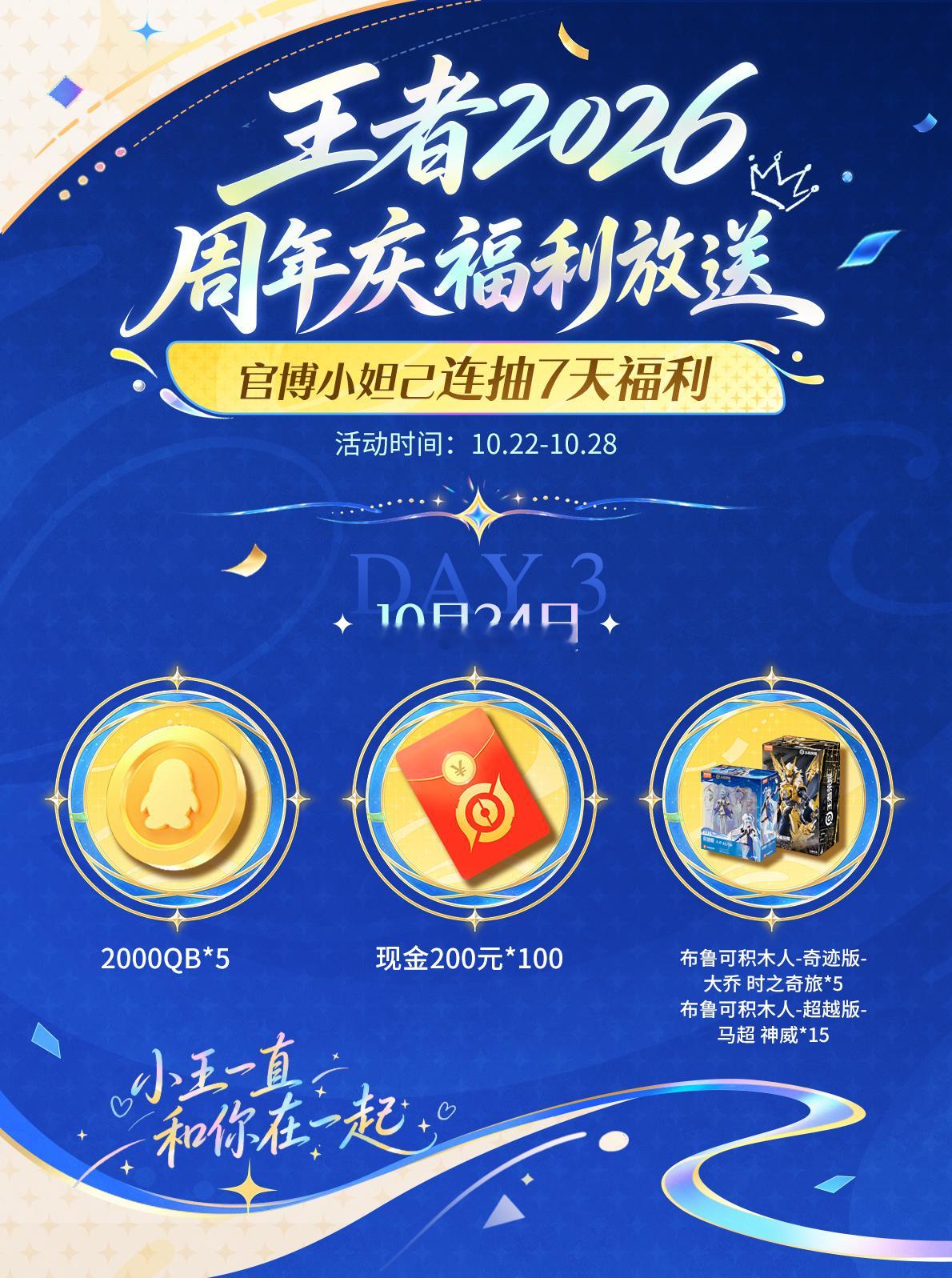 每日的官博抽奖别错过！小王一直和你在一起小王生日没你不行王者荣耀 ​​​