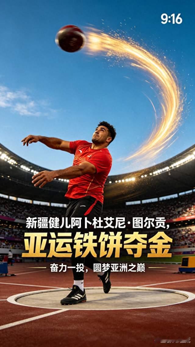 新疆健儿亚运夺铁饼金牌，载誉归来
