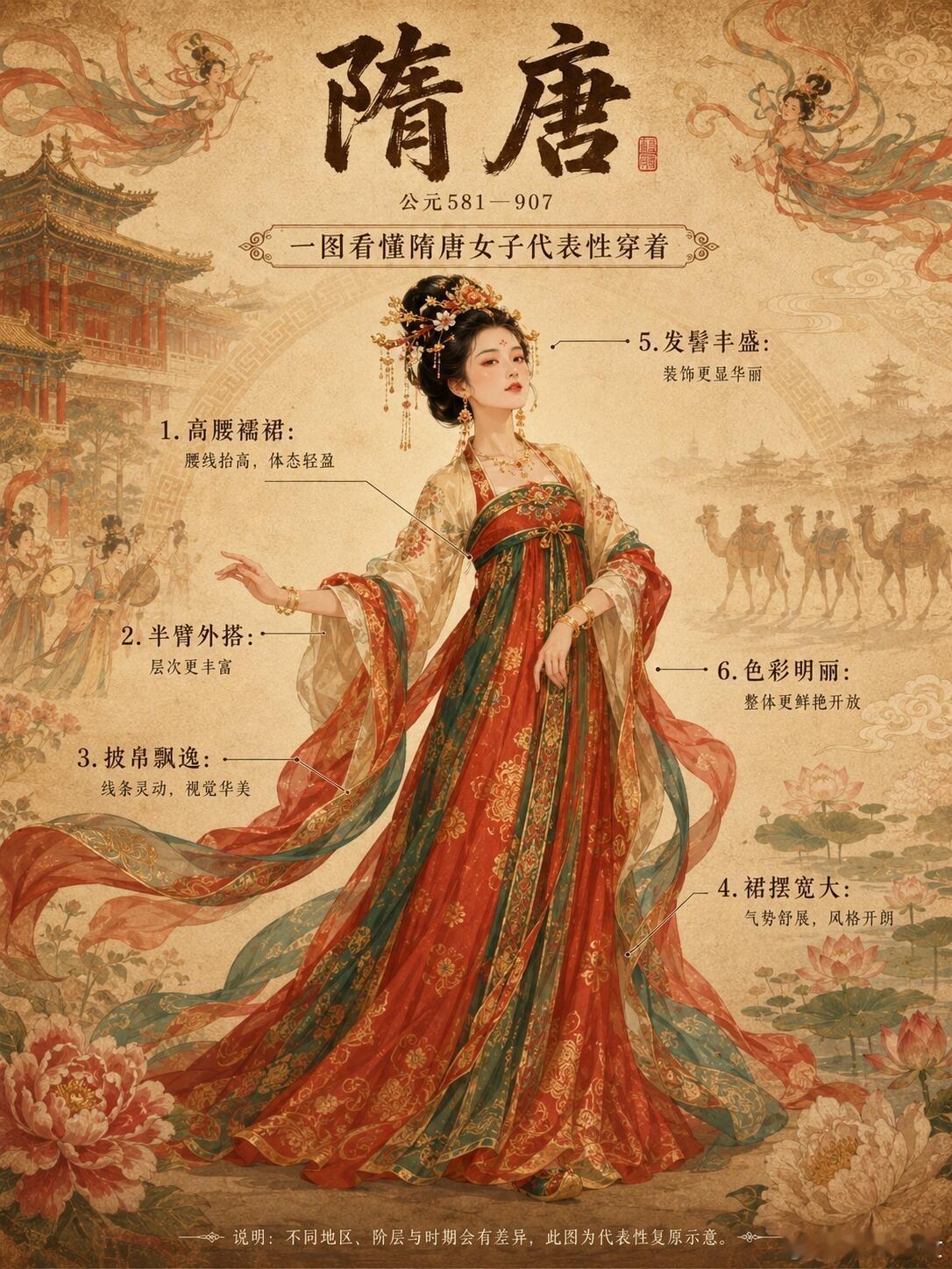 中国女装进化史，从礼制到自由表达！从战国深衣，到秦汉曲裾从唐代高腰襦裙，到宋代清