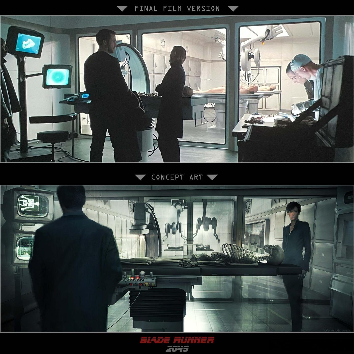 一组《银翼杀手2049》的概念图和电影成片的对比，来自概念艺术家Victor J