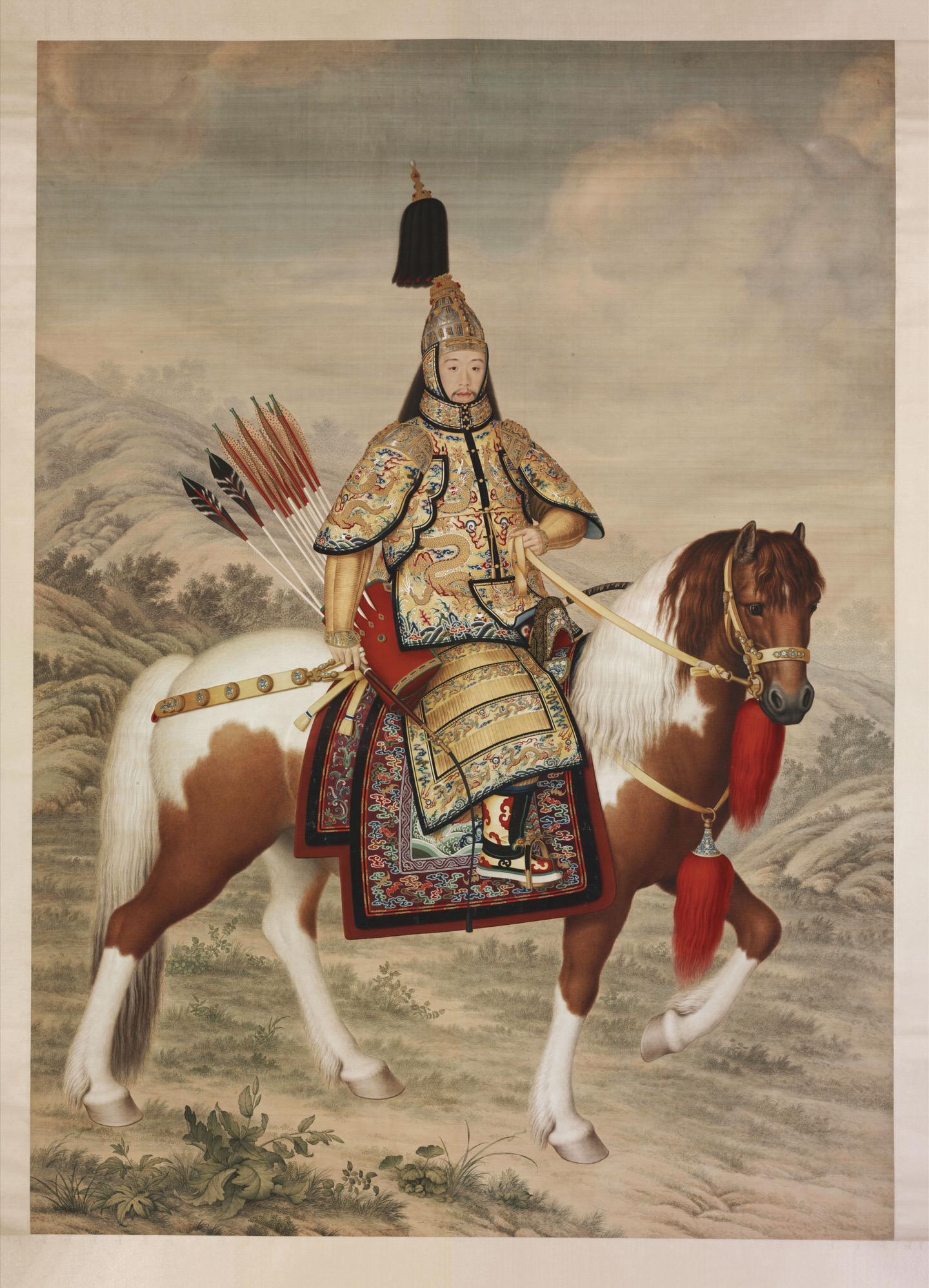 这是一位可以呼风唤雨的帝王！
《乾隆皇帝大阅图》清•郎士宁