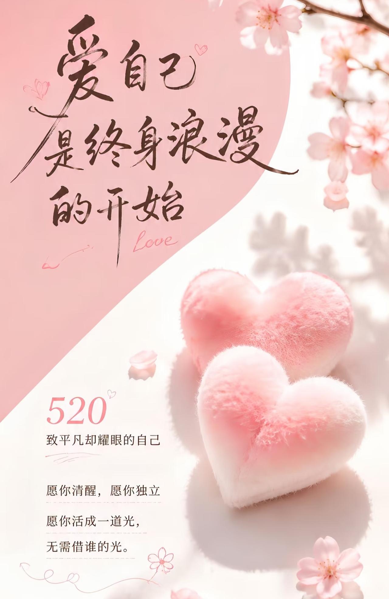 520｜爱自己是终身浪漫的开始～
不必等别人的偏爱，不必盼他人的救赎
520最好