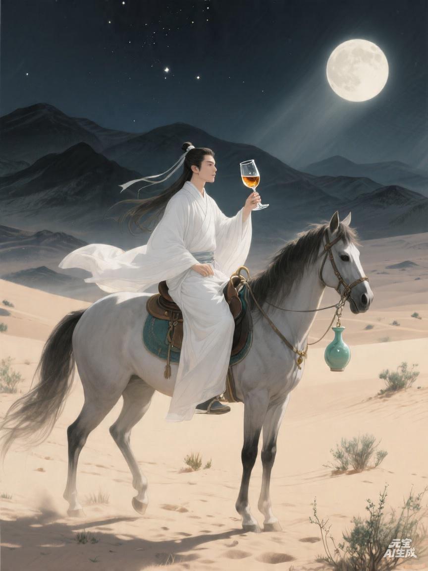 “葡萄美酒夜光杯 ，欲饮琵琶马上催，醉卧沙场君莫笑，古来征战几人回”

书生弃文