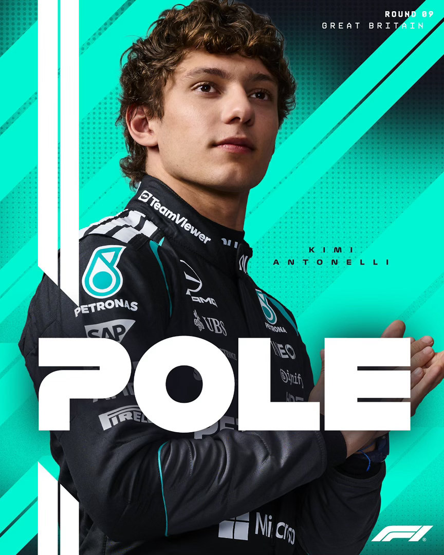 F12026F1英国大奖赛安东内利夺得银石站杆位 恭喜安东内利拿到英国大奖赛排位