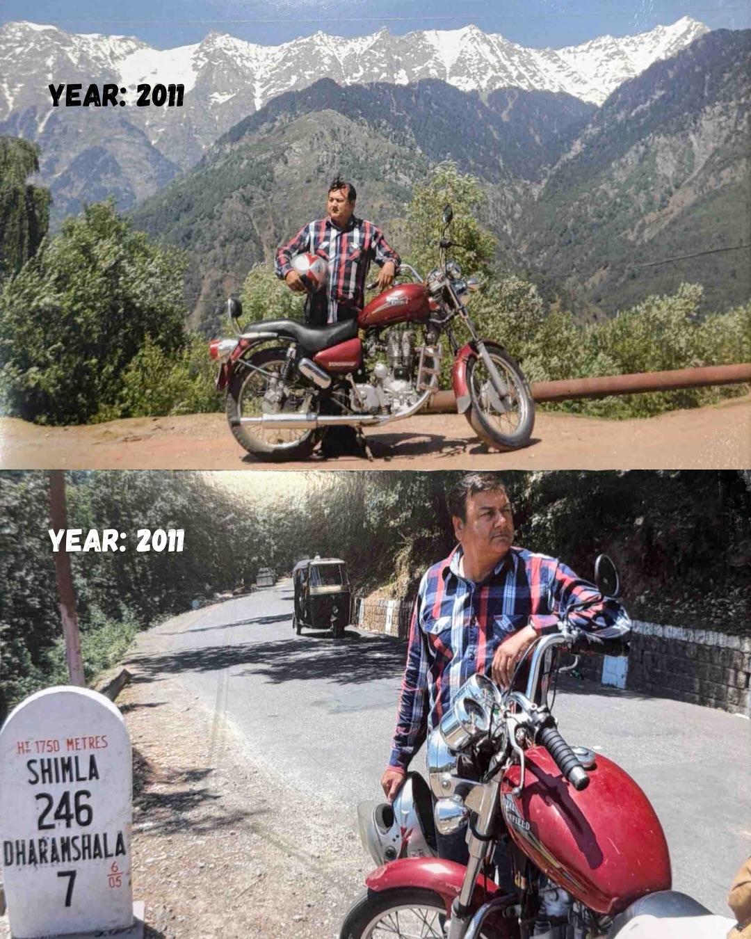49年，他骑了49年摩托车。

图中的车主网名叫菩提树，他说：“与两轮车的故事始