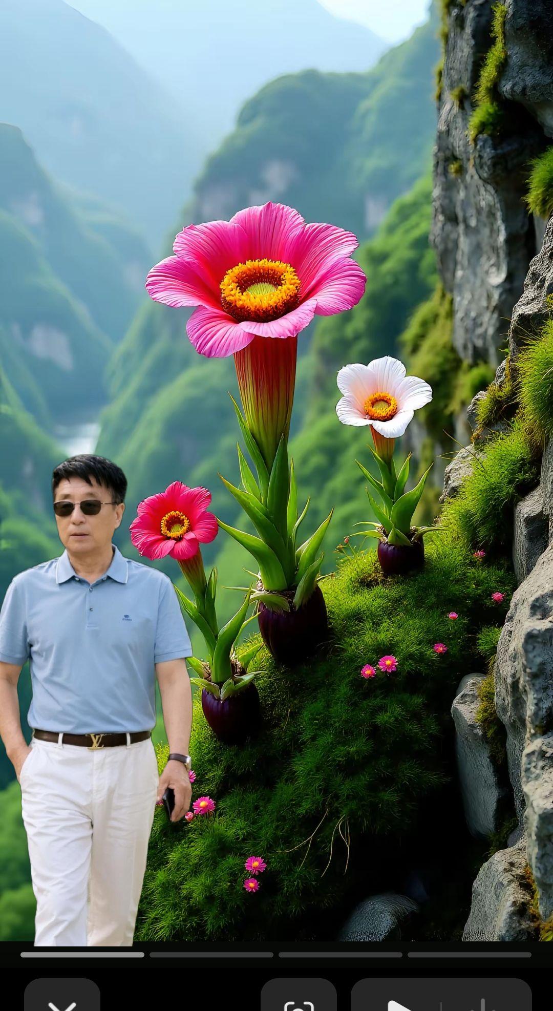 ，峭壁之花 难得一见 好美啊 一首，经典歌曲红歌。分享大家一一