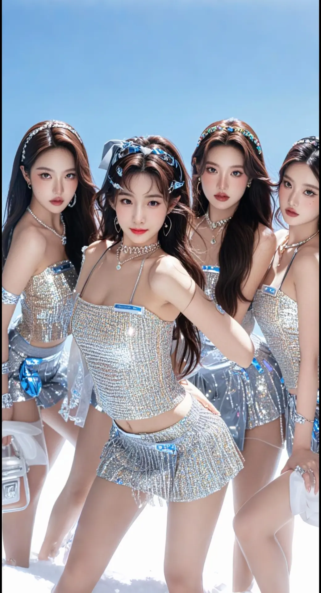 AI扩图 AI女团闪耀风姿