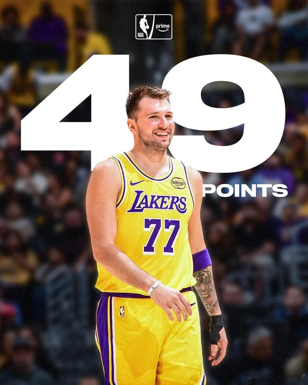 东契奇爆砍49分11篮板077狂砍49分，湖人大胜森林狼获得首胜！首场43分，第