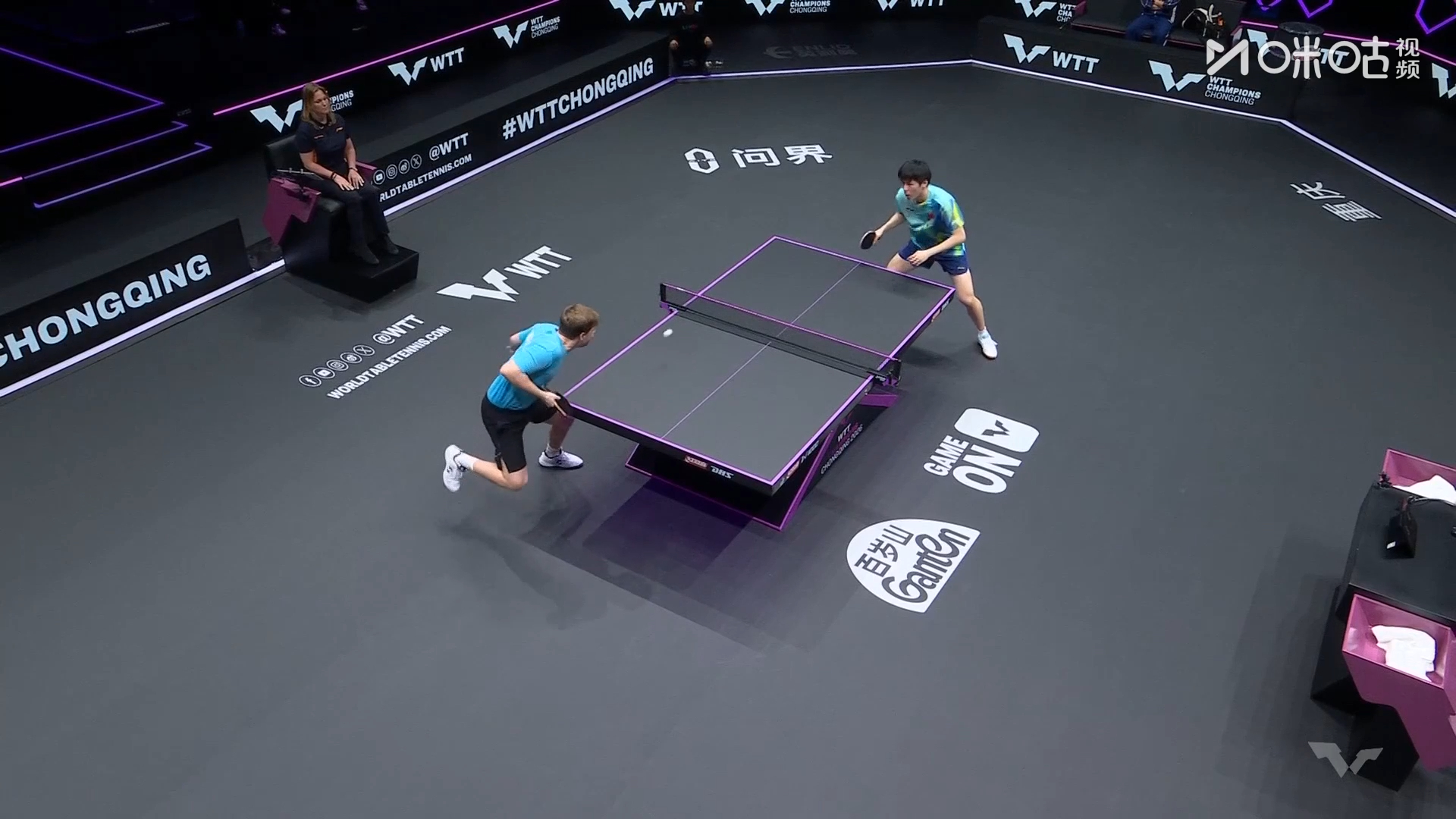 #温瑞博3比1莫雷加德#2026WTT重庆冠军赛男单，温瑞博3-1战胜特鲁斯·莫