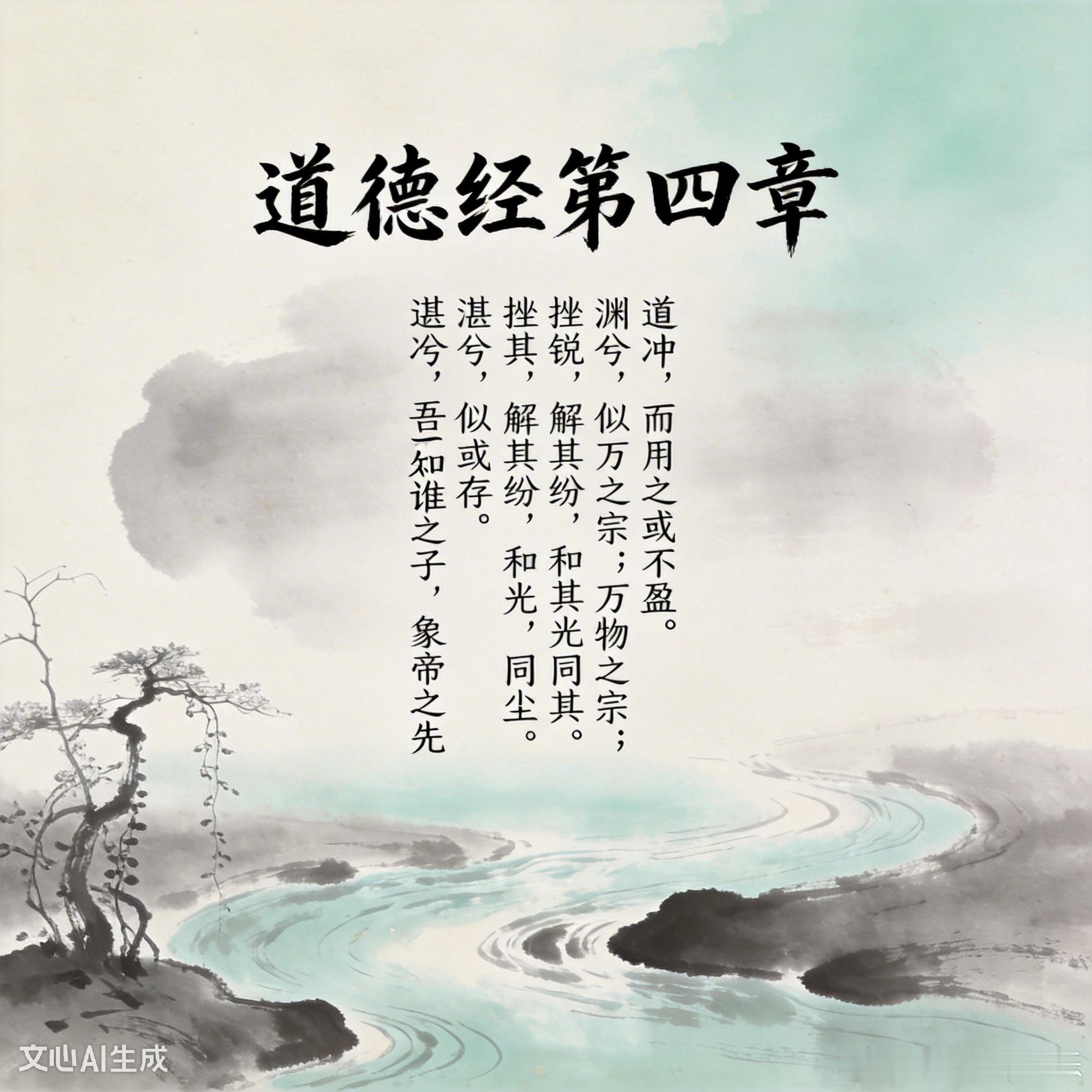 道德经》第四章 · 原文+注音+译文+速记卡原文道冲，而用之或不盈。渊兮，似万物