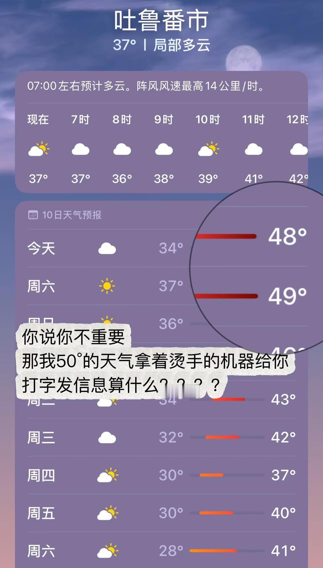 该说不说这温度是真吃不下饭  新疆气温 新疆温度 新疆高温天气 吐鲁番