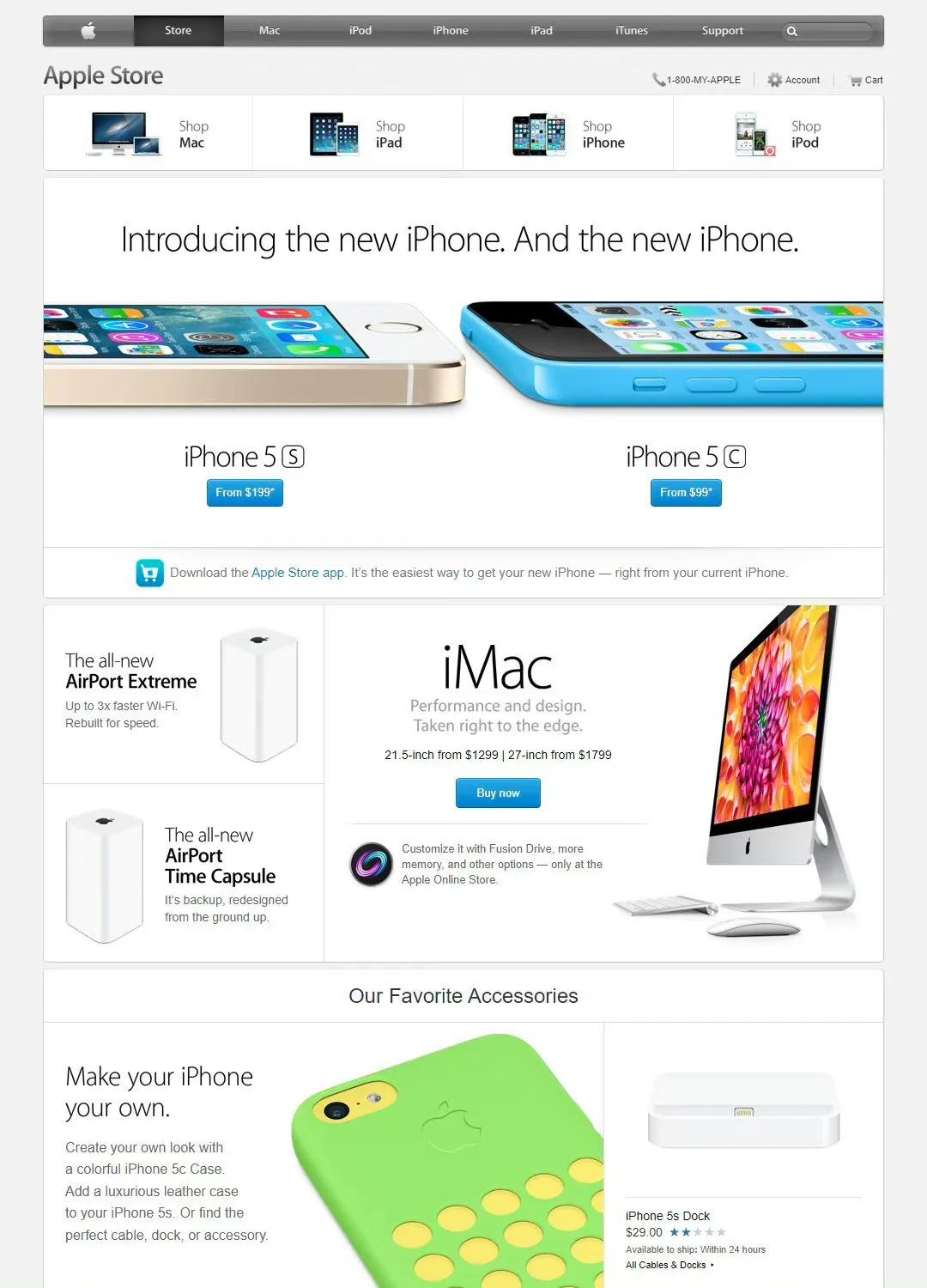 快10年前的苹果AppleStore商店界面，那个时候，苹果刚出iPhone5S