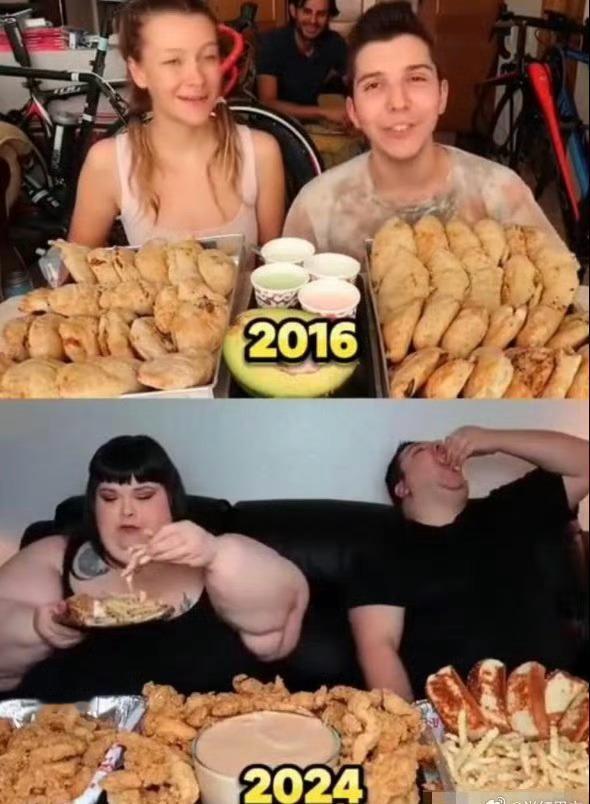 国外的吃播看起来是真吃，都吃胖了好多 ​​​