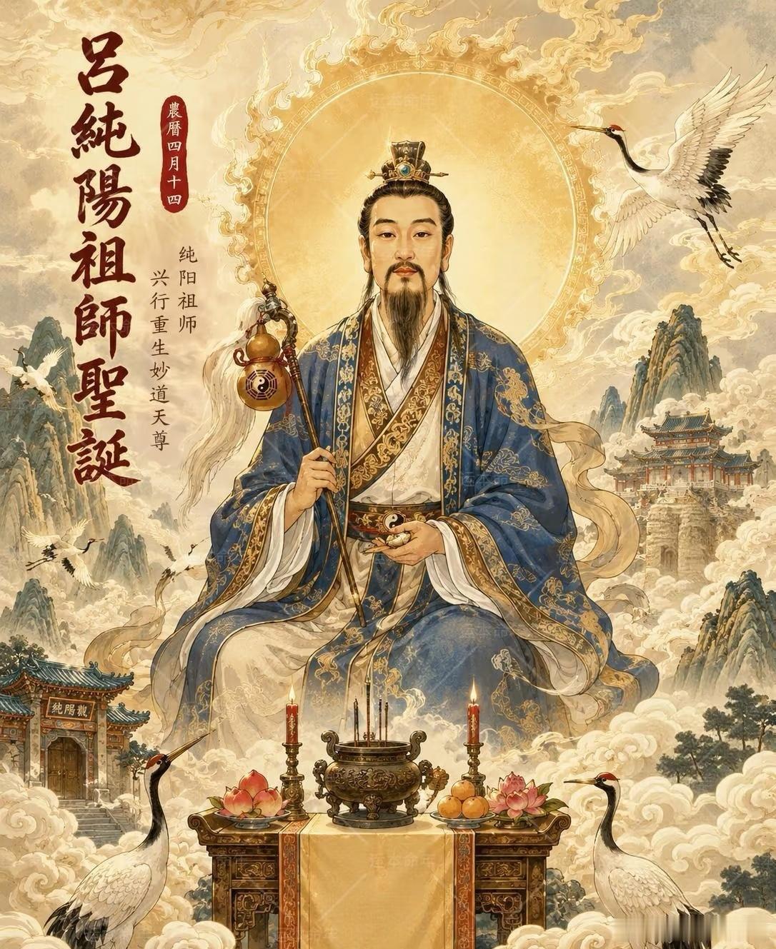 🧚🏻♀️🌷💞🥳🌕敬见吕祖圣象  🙏    吕祖顶礼赞扬颂 😝鹤降