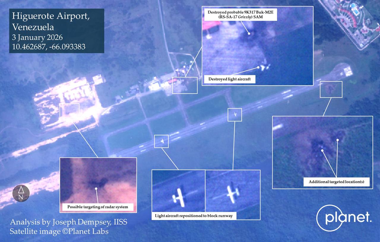 分析使用了 Planet Labs 2026 年 1 月 3 日的卫星图像，证实