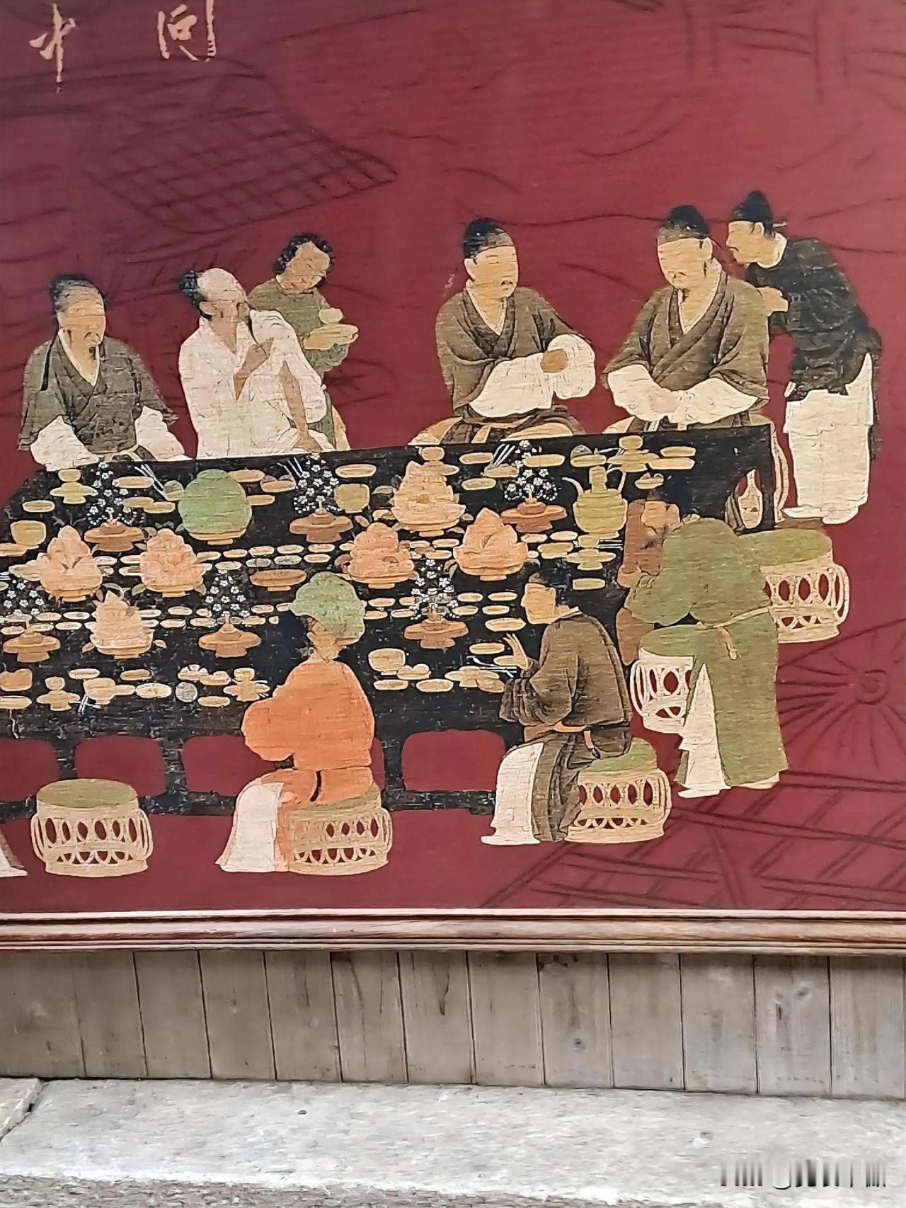 随手拍张照古人吃酒席场面