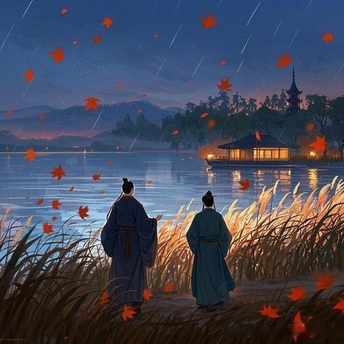 《送魏二》
——唐·王昌龄
醉别江楼橘柚香，
江风引雨入舟凉。
忆君遥在潇湘月，