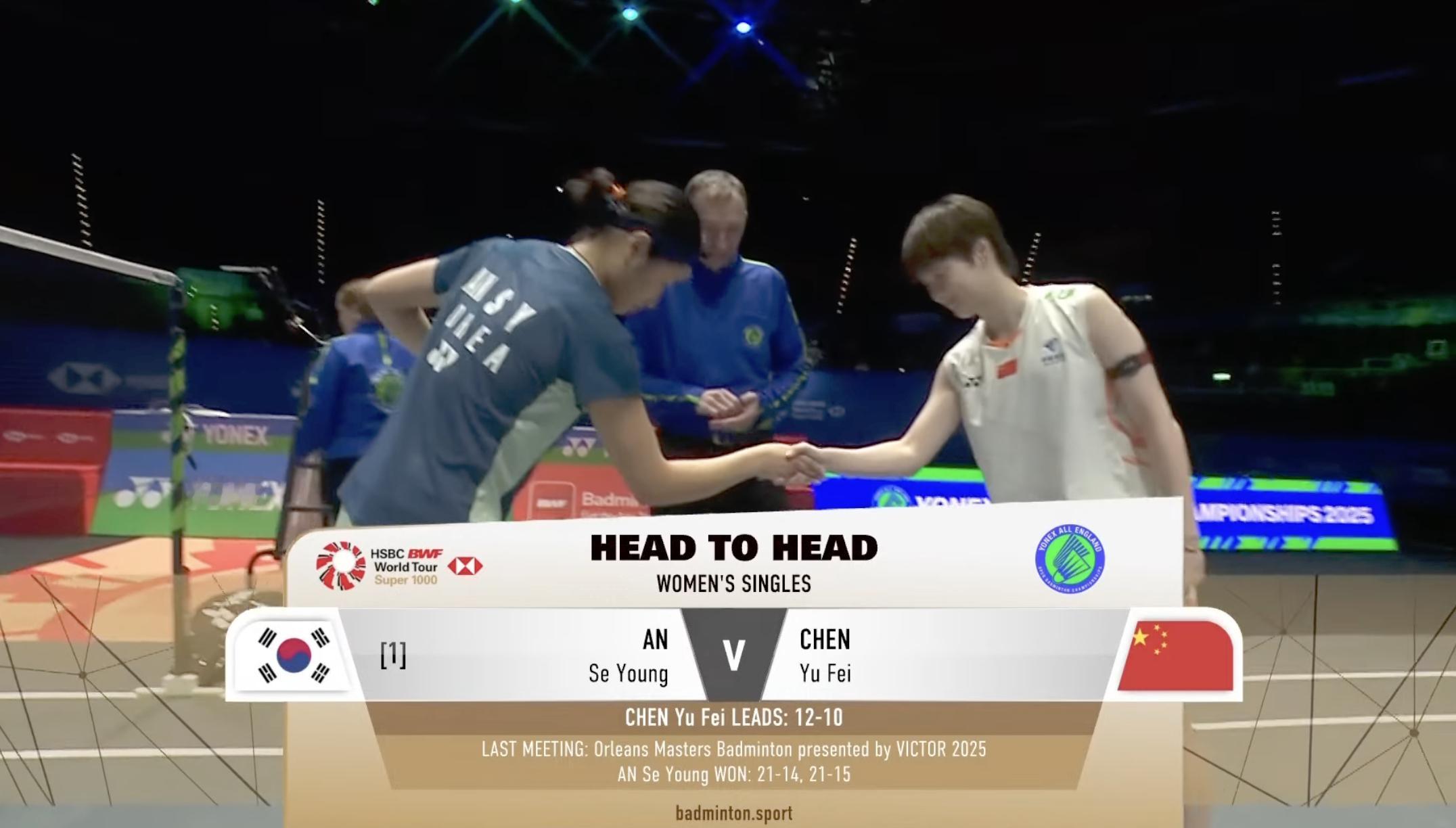 陈雨菲🇨🇳 vs 🇰🇷安洗莹，比赛马上开始！安洗莹vs陈雨菲2025年全