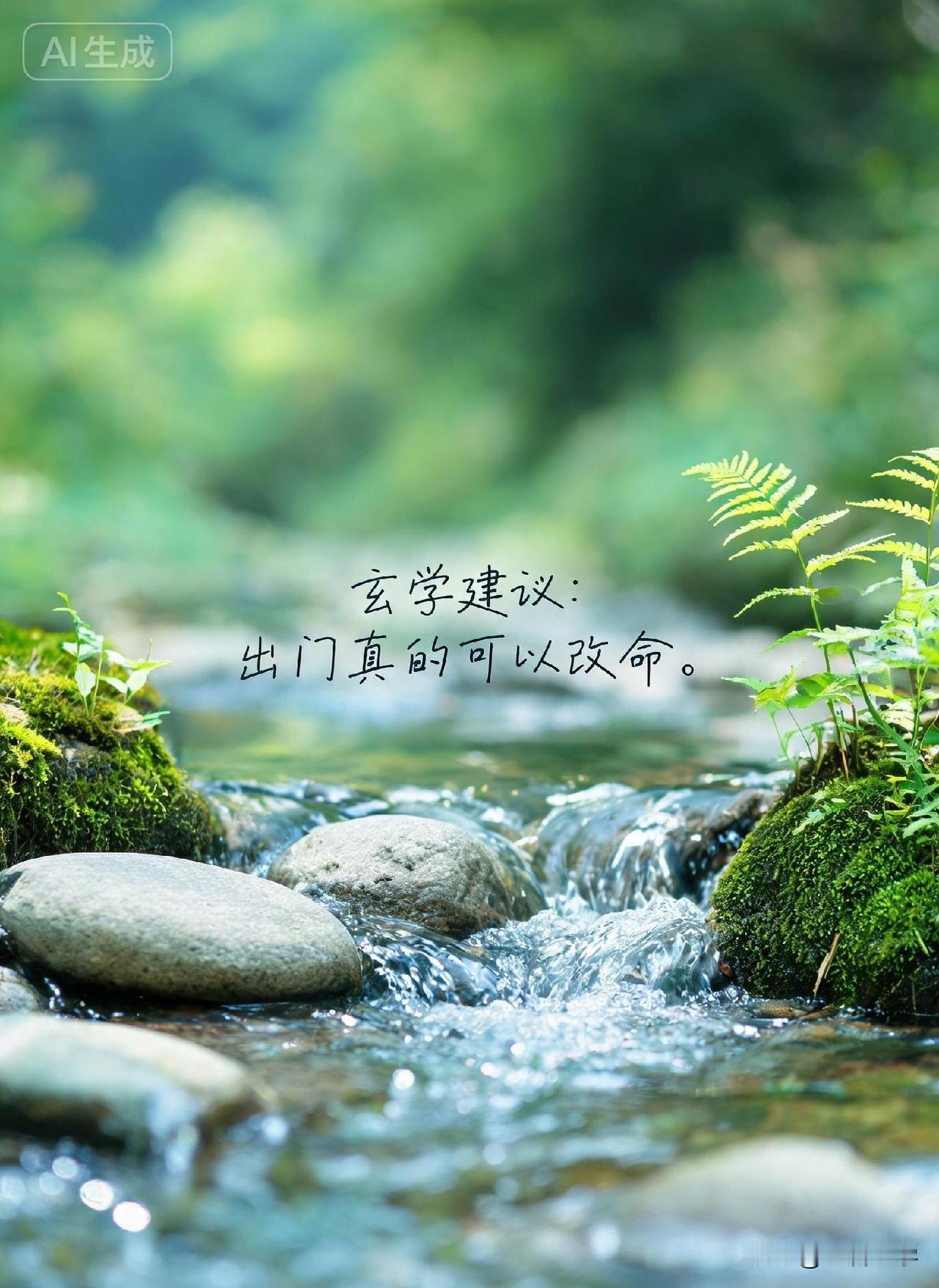 玄学建议：出门真的可以改命。

玄学说，“想要改变命运，重要的不是求神拜佛，也不