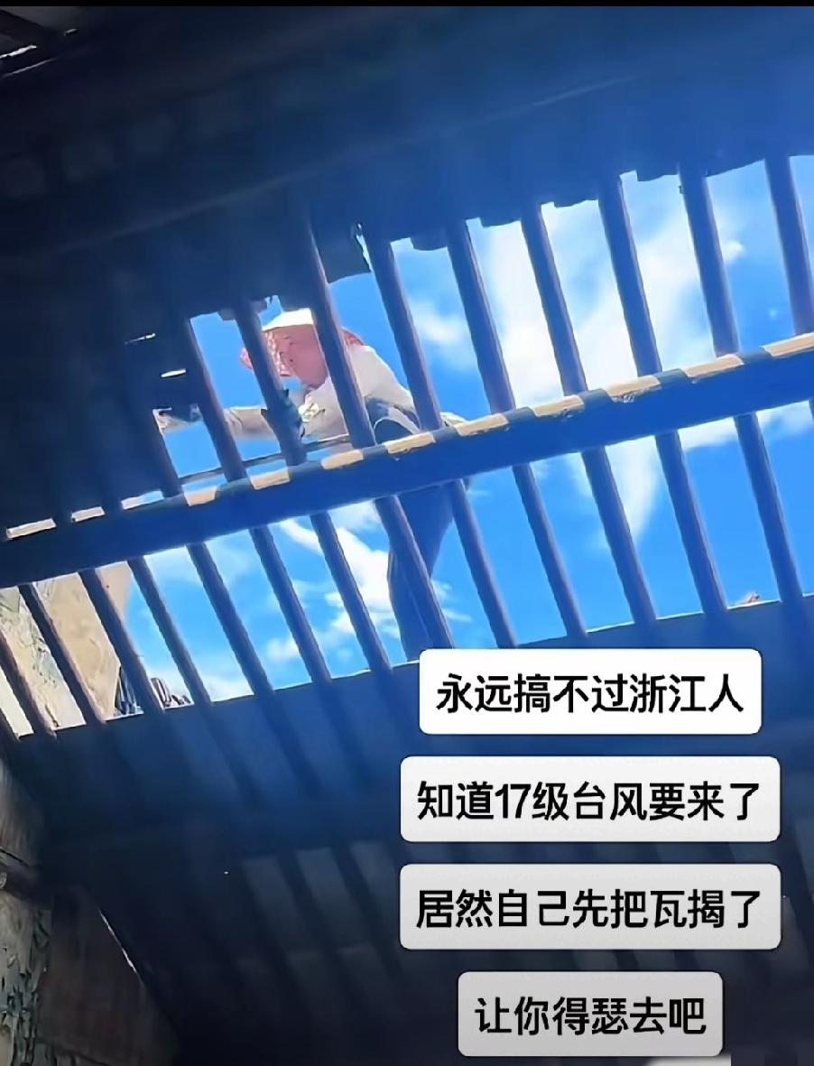 连台风都斗不过浙江人！太鬼了 哈哈知道永远搞不过浙江人了，知道17级台风要来了，