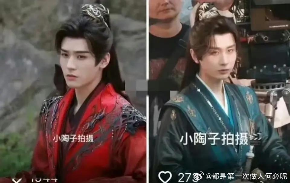 瓣人找的图，成毅龚俊同一个代拍镜头下对比， 龚俊浓颜系长相，成毅淡颜系 剧里成毅