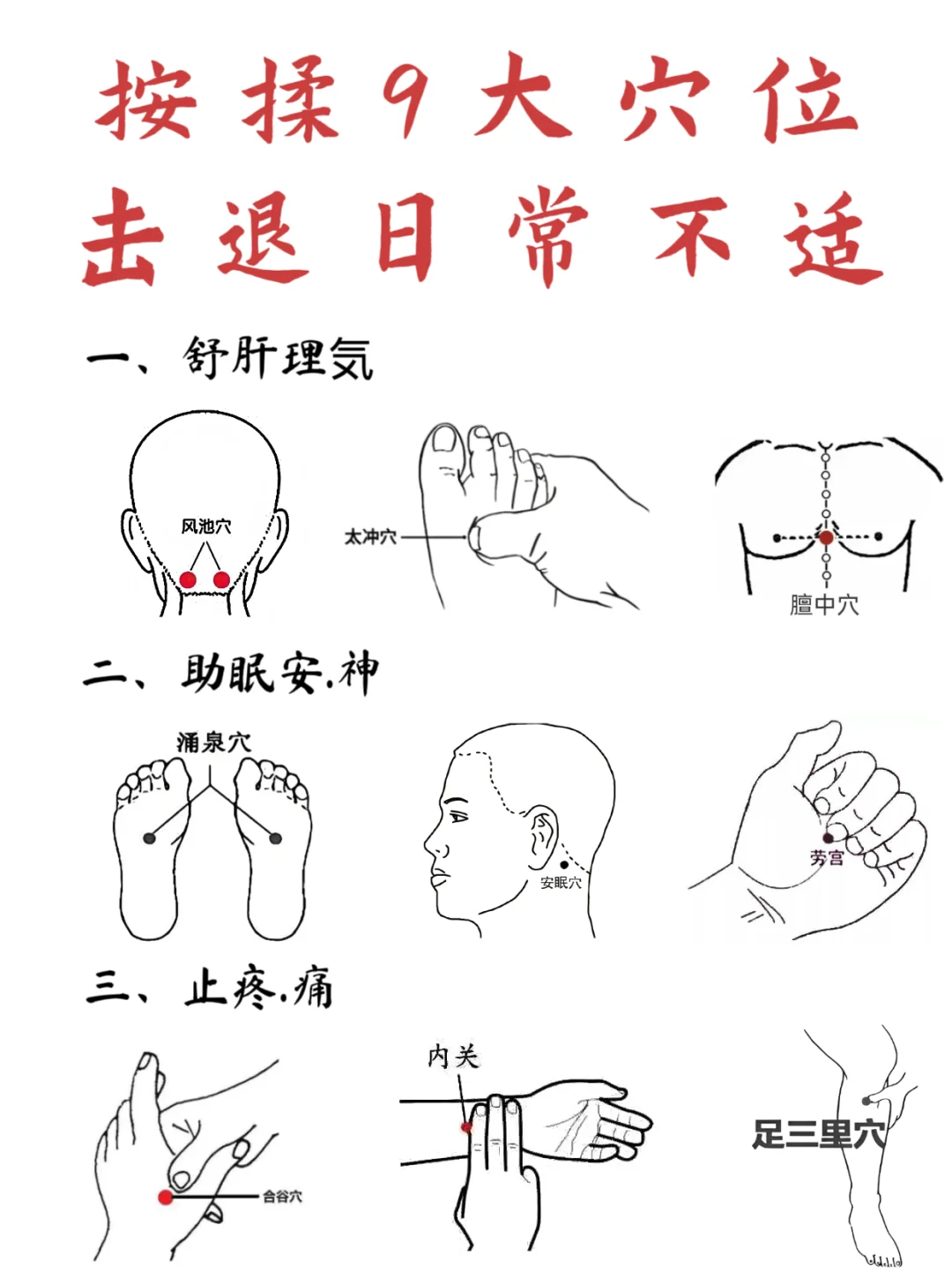 按揉 9 大穴位，击退日常不适💪