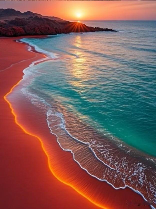 当海浪漫过赤色沙滩，当盐山折射出七色光芒，霍尔木兹像一场不愿醒来的梦。
血色沙滩