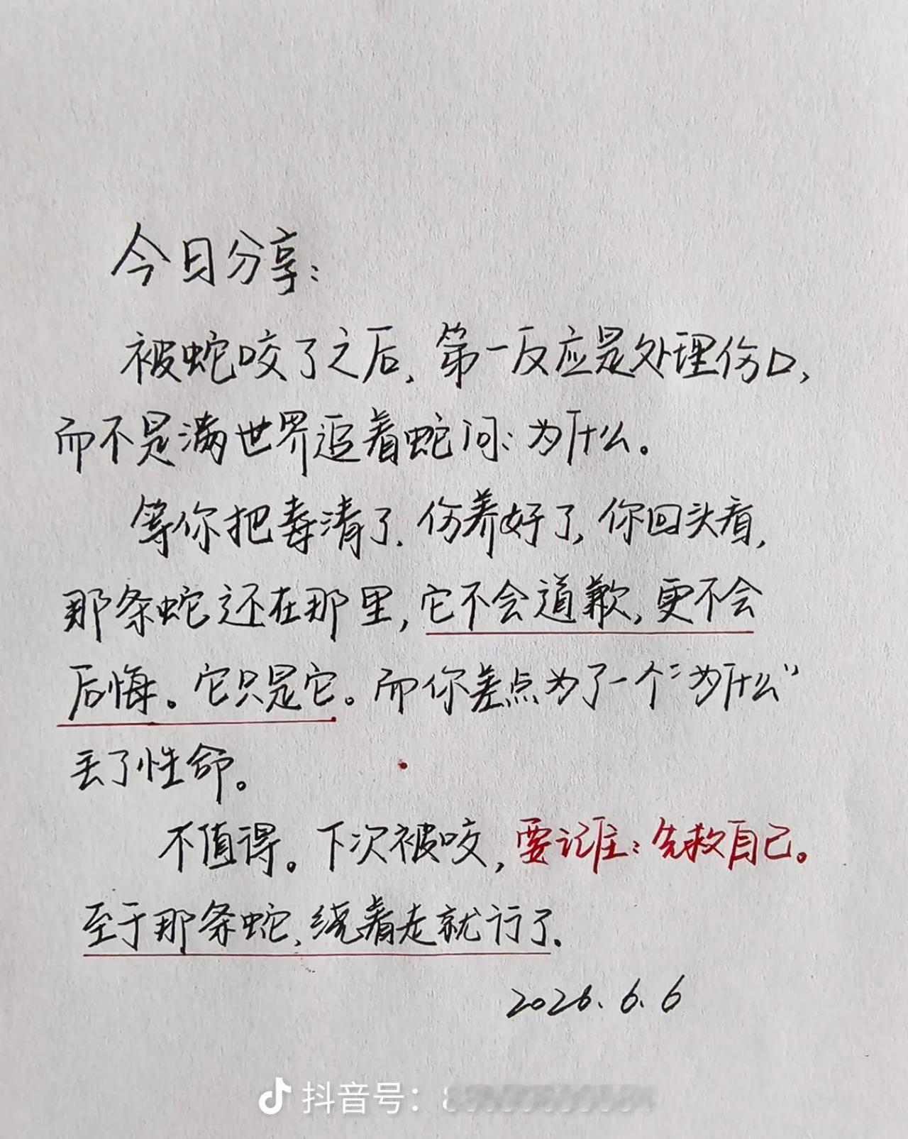 被蛇咬了之后，第一反应是处理伤口。
而不是满世界追着蛇问：为什么。





记