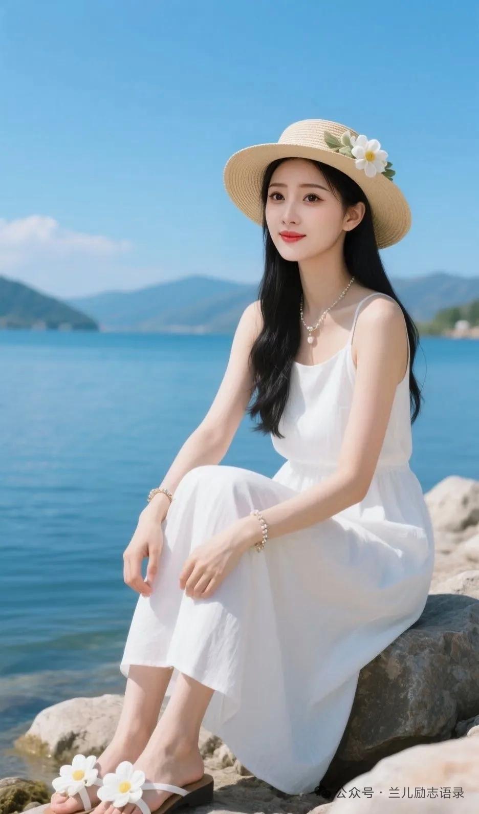 “湖畔轻纱拂，花影映红妆”，这画面美得像诗一样。想象一下，在宁静的湖畔，轻柔的纱