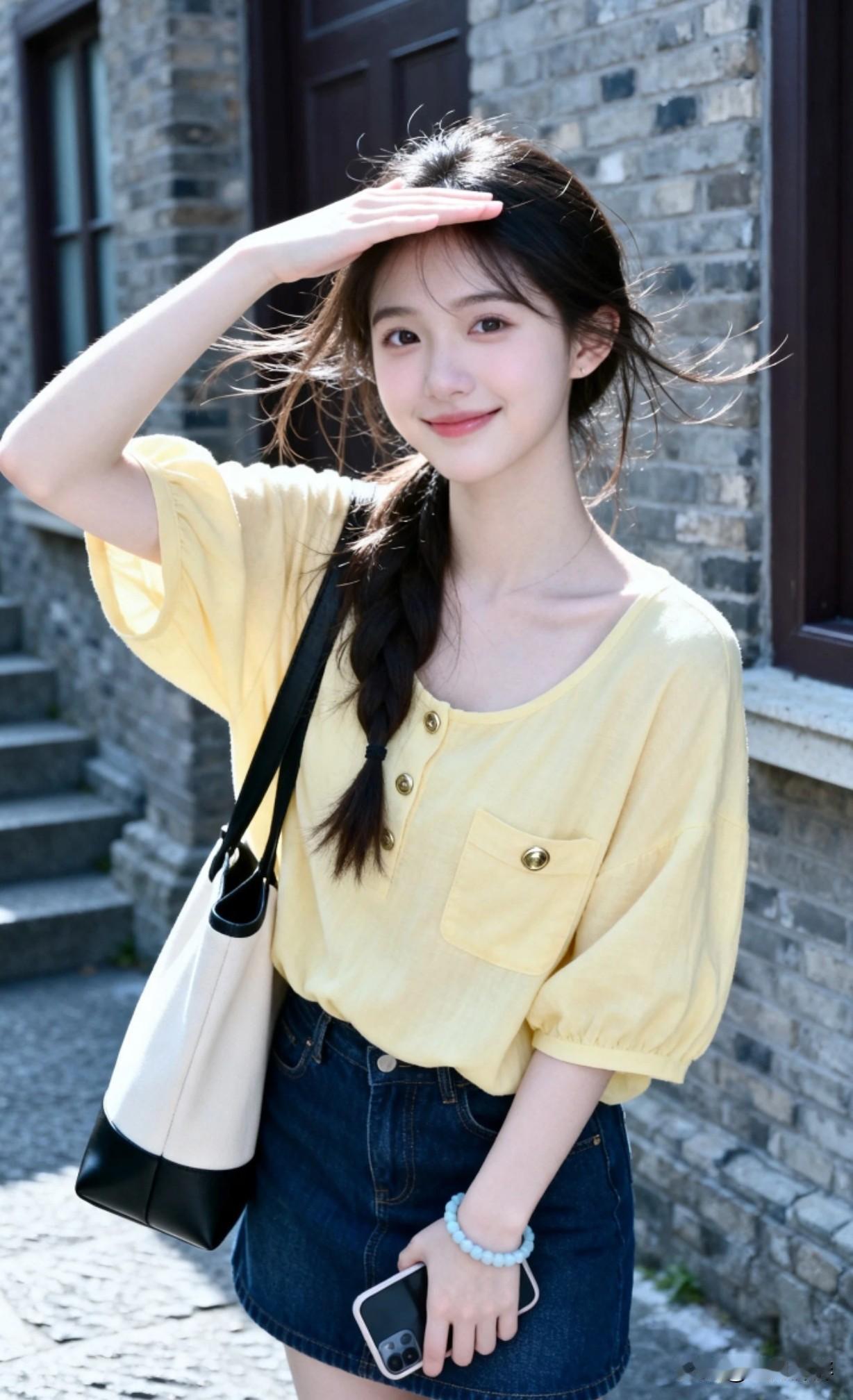 阳光明媚的午后，元气少女穿搭指南🌞，她的穿搭适合大学生吗？👗👗纯真少女风穿