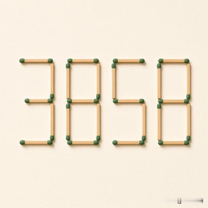 在 3858 这个数字上，你只允许进行两次移动火柴的操作。
你能找出的最大数字是