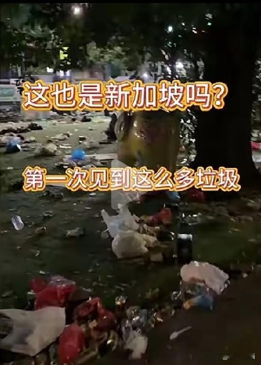 有人晒出了印度人在新加坡过完屠妖节的场景。
可以说，从来没有见到过垃圾满地，污水