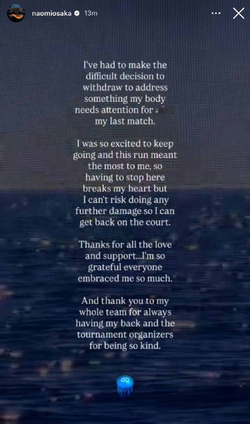 大坂直美澳网因伤退赛澳网2026 网球talking大会 🚨官方消息：大坂直美