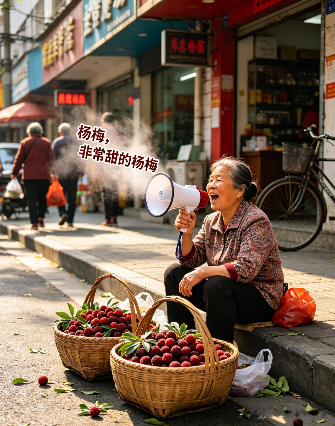 看见满大街都是新鲜漂亮的杨梅，我心里一惊。这在以前是难以想象的，想吃好的杨梅很难