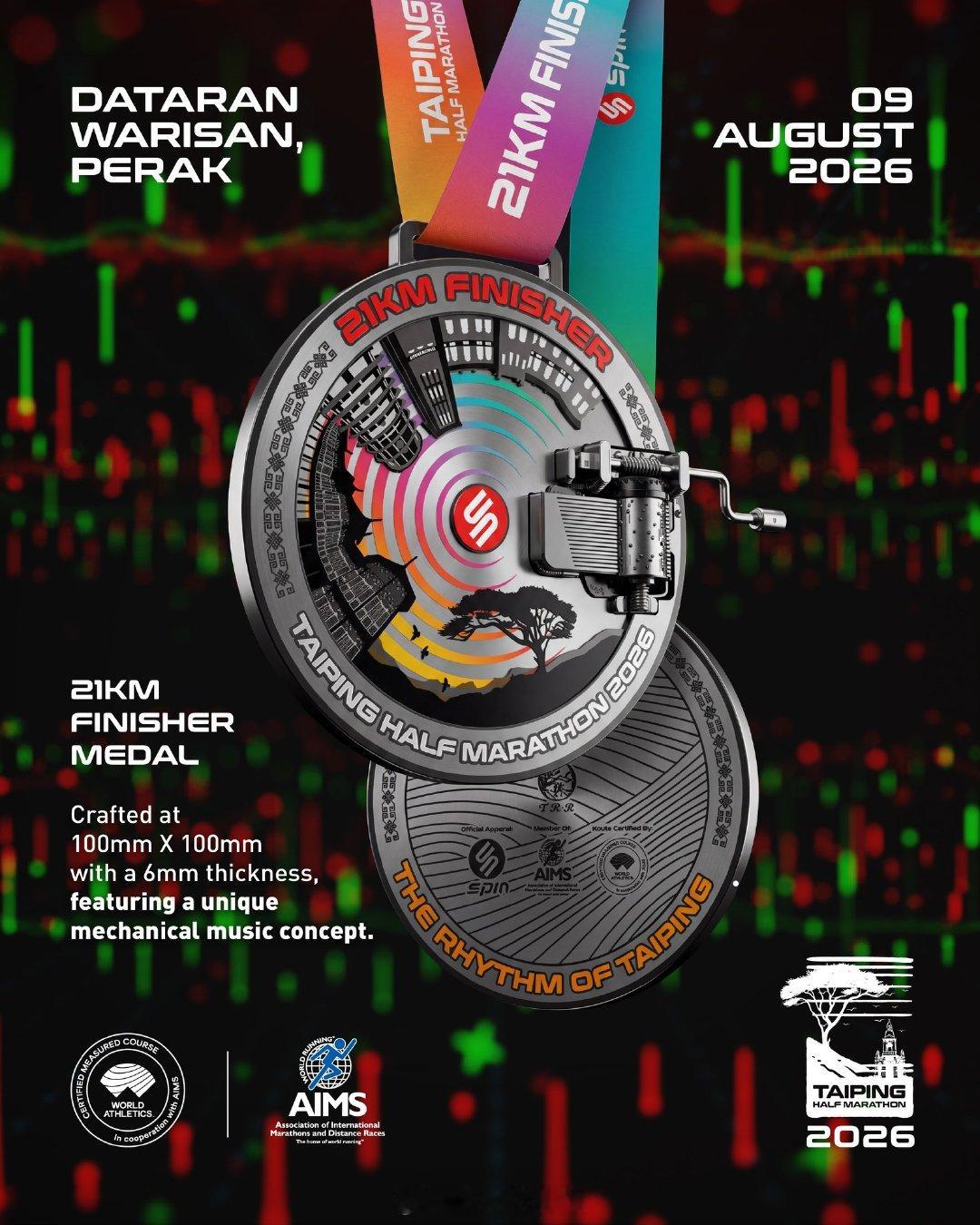 2026马来西亚太平半程马拉松奖牌发布。全世界奖牌都会到咱们这里借鉴高生产成本能