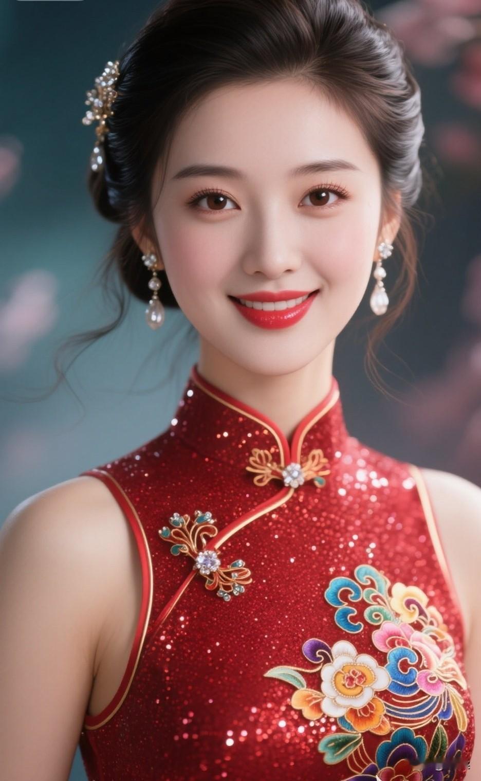 惊艳的红色旗袍，优雅的新娘造型，美得令人窒息！红韵旗袍写真 红旗袍写真 婚礼旗袍