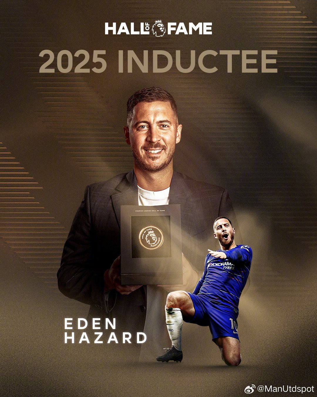 英超官方宣布切尔西传奇阿扎尔入选英超名人堂。阿扎尔和加里内维尔成为唯二在2025