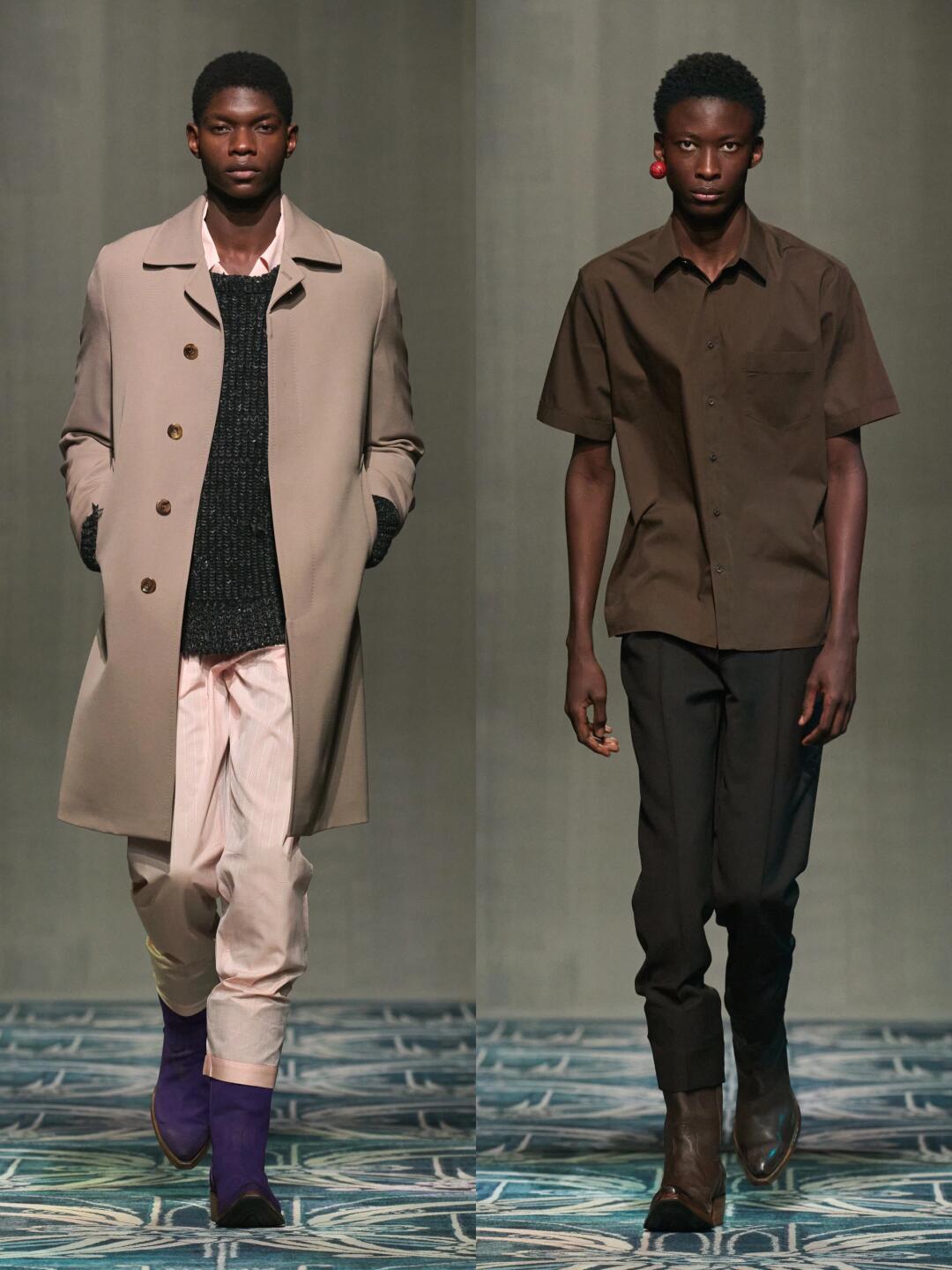 Prada 2025秋冬男装系列展现了一场别开生面的时尚秀。系列特点与创新此次系