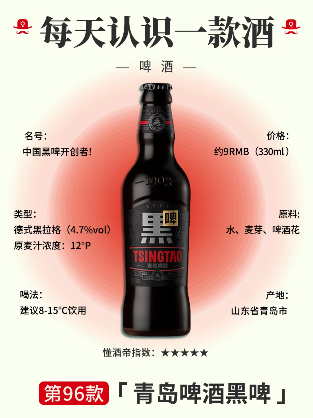 每天认识一款酒〡青岛黑啤🍺黑啤口粮王✅