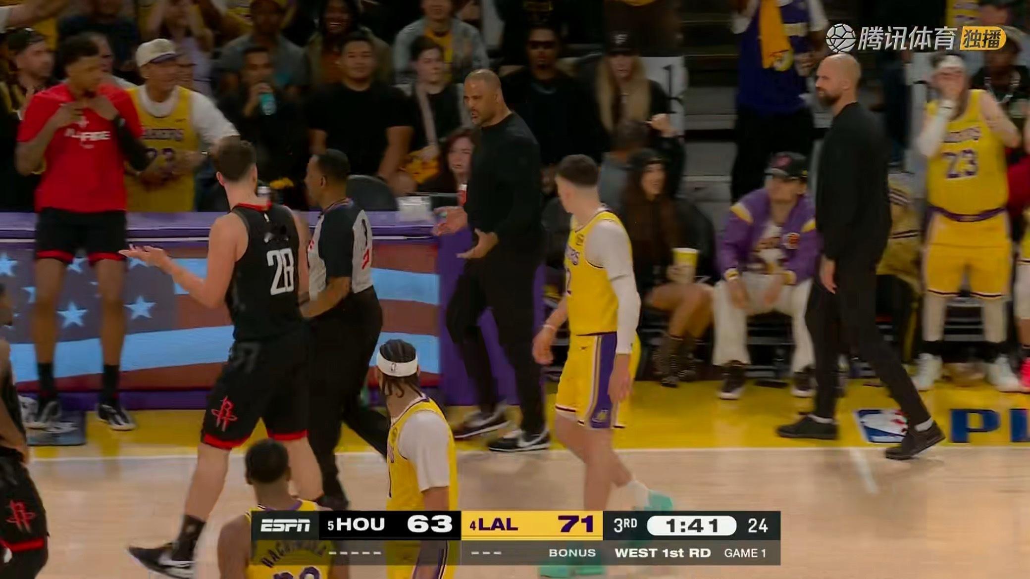 泰特技术犯规！火箭vs湖人