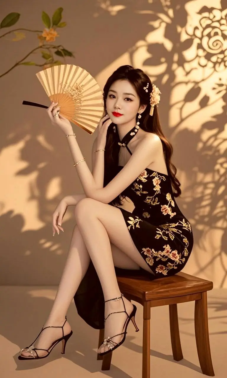 AI风华扇韵姿 内容ai生成 看似美颜美如画