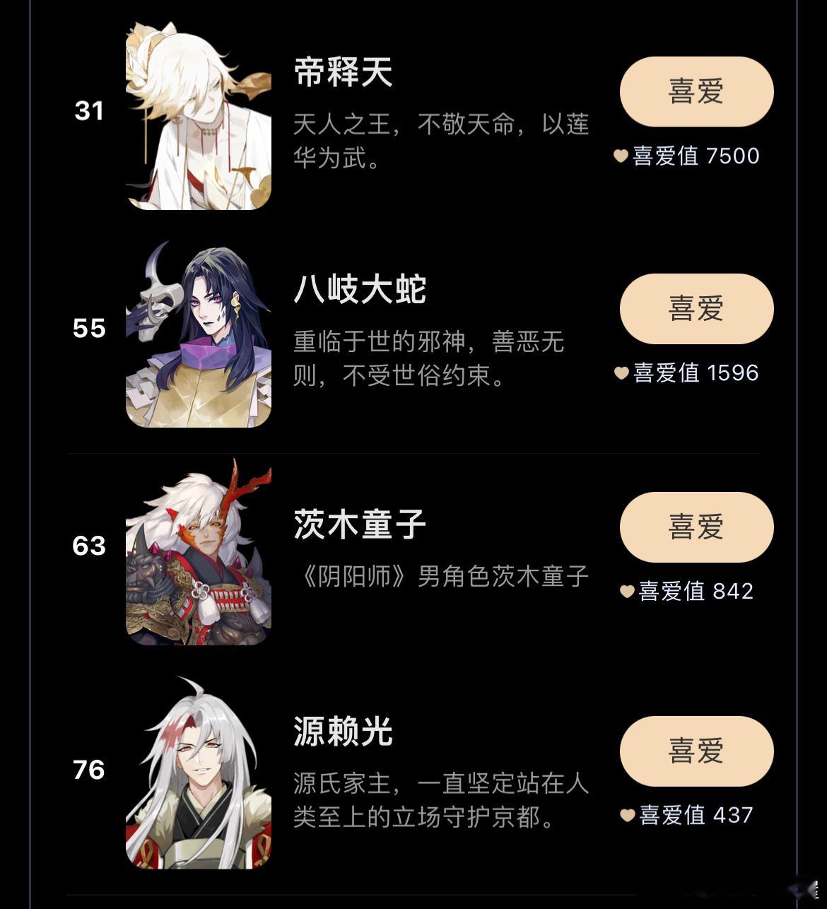 阴阳师手游[超话]  2024微博游戏大赏“我最喜爱的游戏角色”票选·海选阶段 